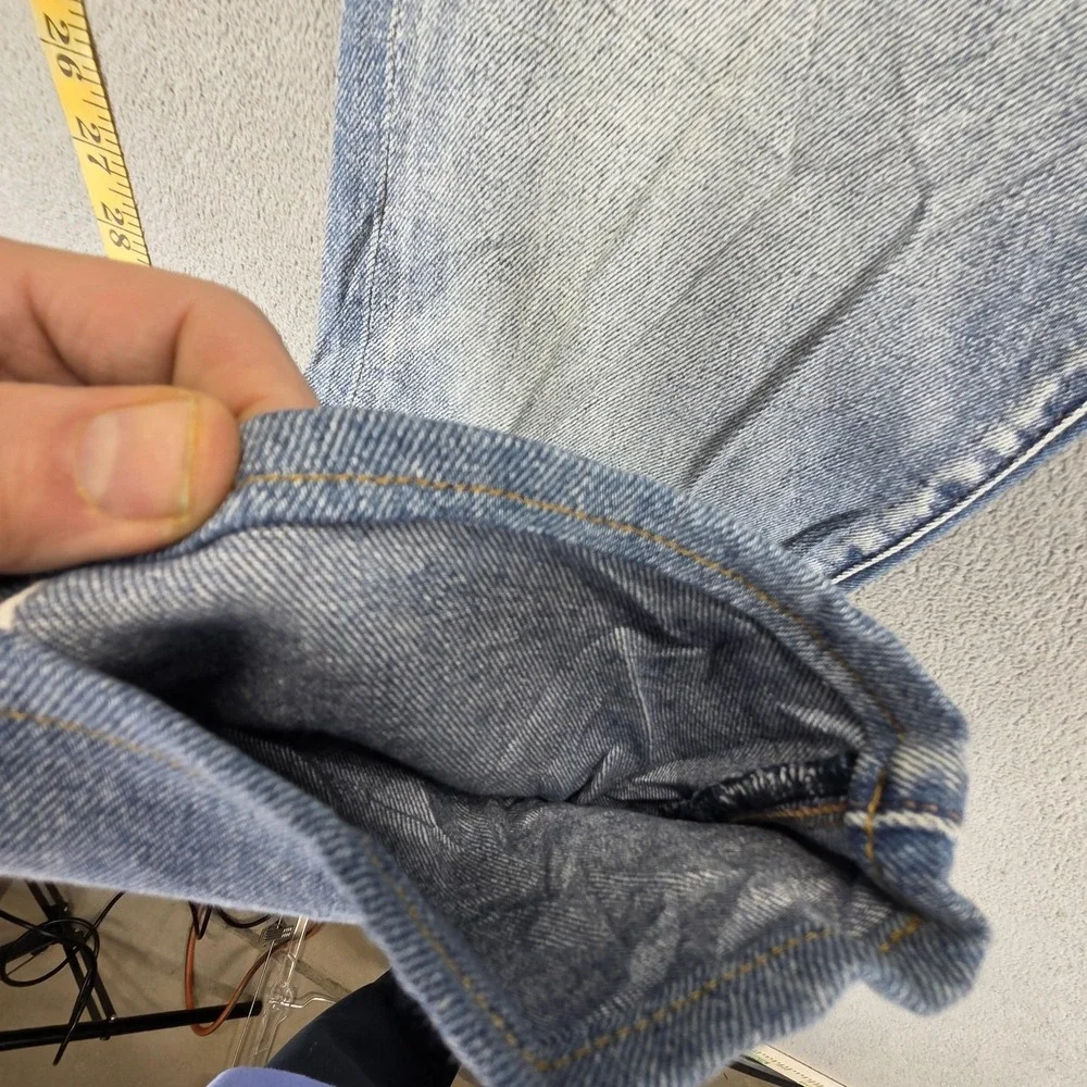 Levis 511 Jeans Mens Selvedge Blue Light Wash Slim Whiskers Honeycomb Fits 31x29